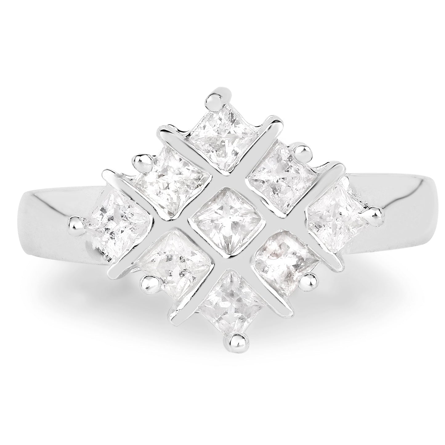 1.08 Carat Genuine White Sapphire .925 Sterling Silver Ring Bids.com