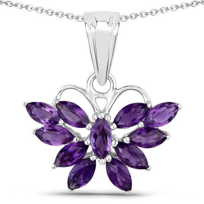 1.65 Carat Genuine Amethyst .925 Sterling Silver Pendant Bids.com
