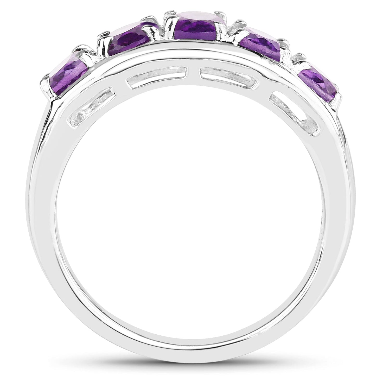 1.70 Carat Genuine  Amethyst .925 Sterling Silver Ring Bids.com