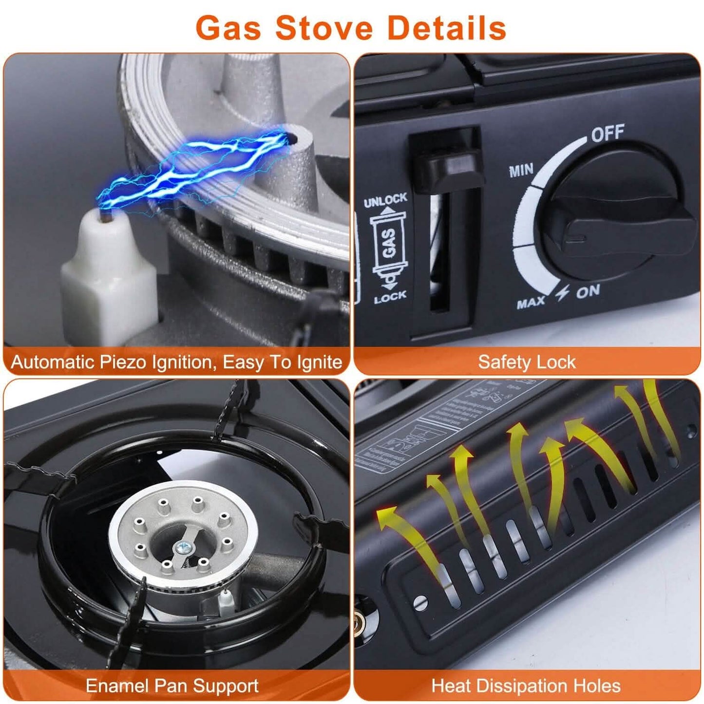 3300W Portable Camping Stove Butane Canister Dual Fuel Burner DailySale