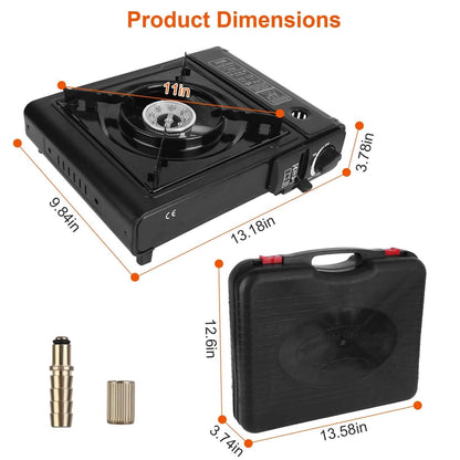 3300W Portable Camping Stove Butane Canister Dual Fuel Burner DailySale
