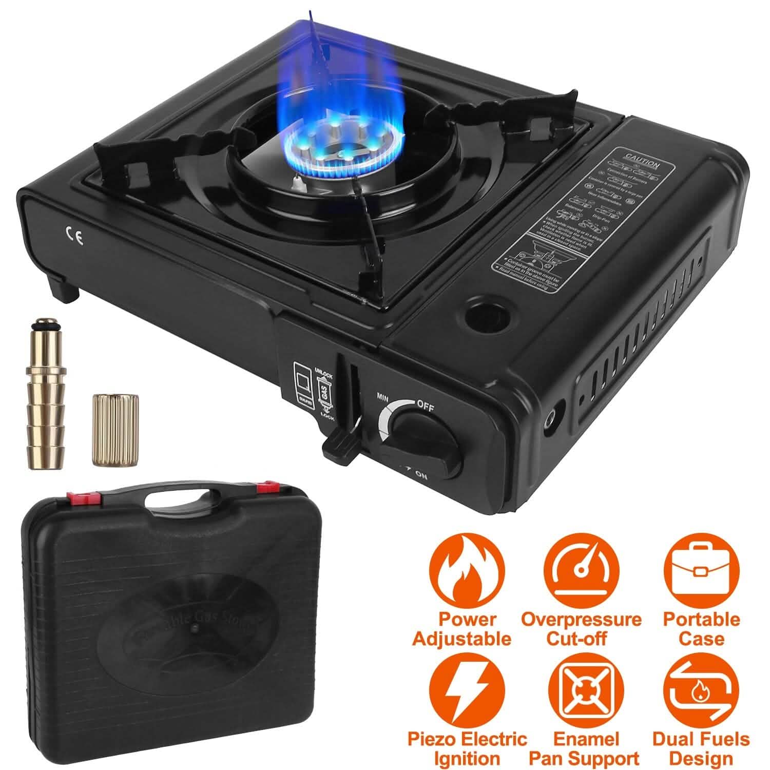 3300W Portable Camping Stove Butane Canister Dual Fuel Burner DailySale