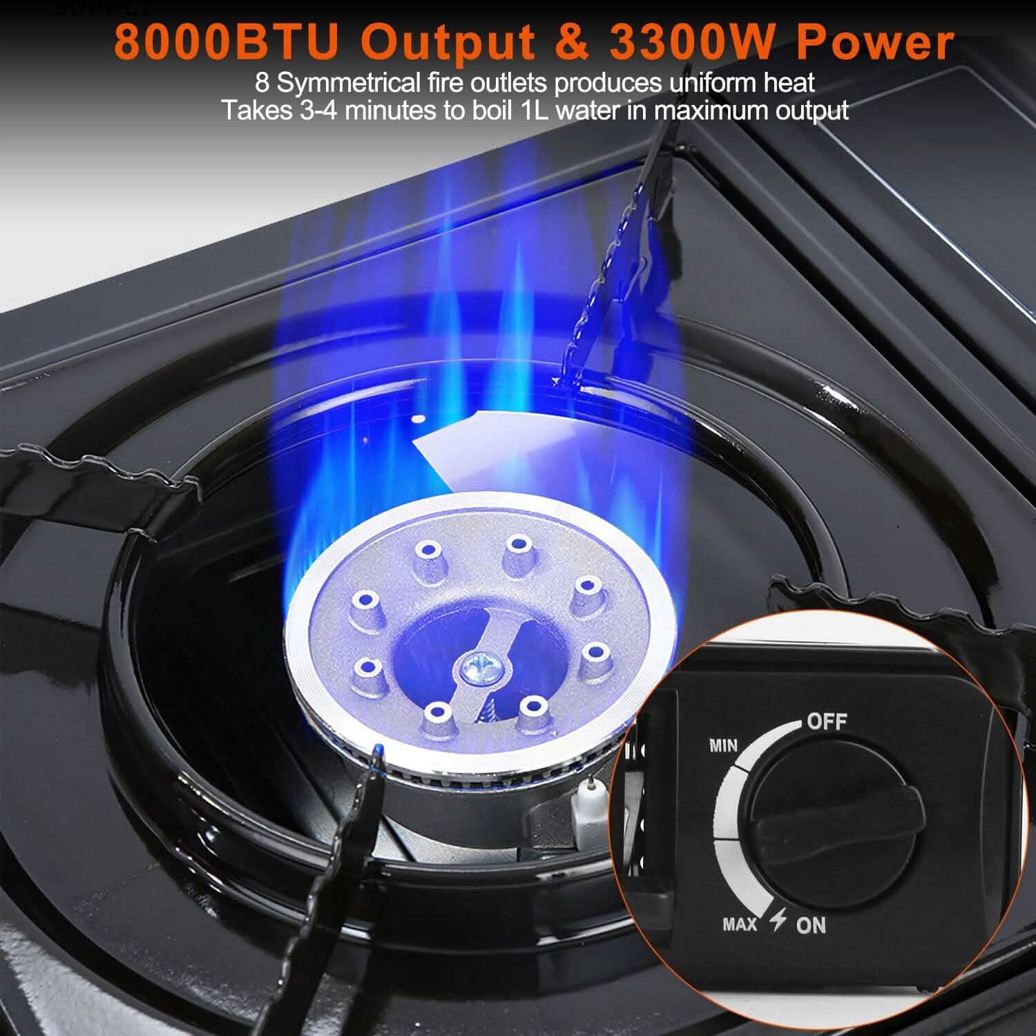 3300W Portable Camping Stove Butane Canister Dual Fuel Burner DailySale