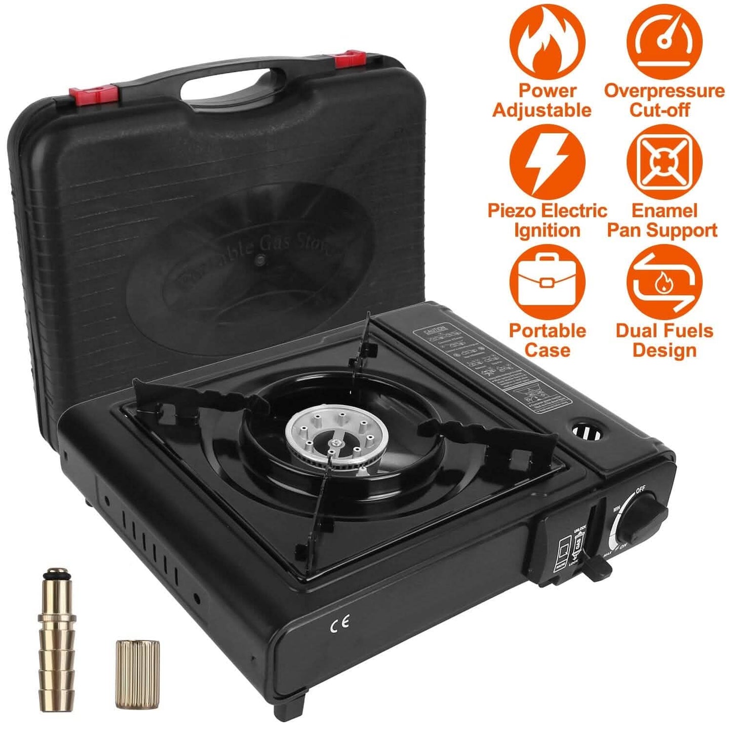 3300W Portable Camping Stove Butane Canister Dual Fuel Burner DailySale