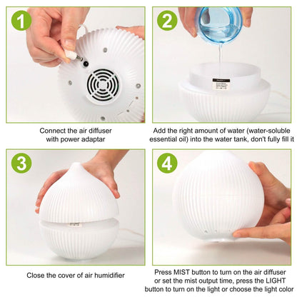 330ml Cool Mist Humidifier with 7 Color LED Lights DailySale