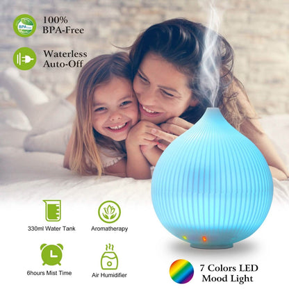 330ml Cool Mist Humidifier with 7 Color LED Lights DailySale