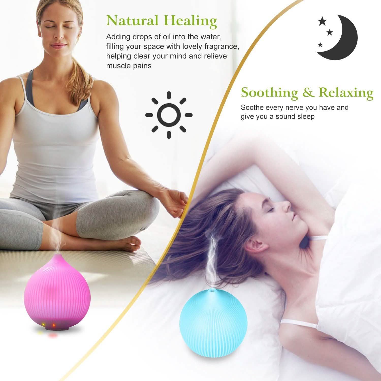 330ml Cool Mist Humidifier with 7 Color LED Lights DailySale