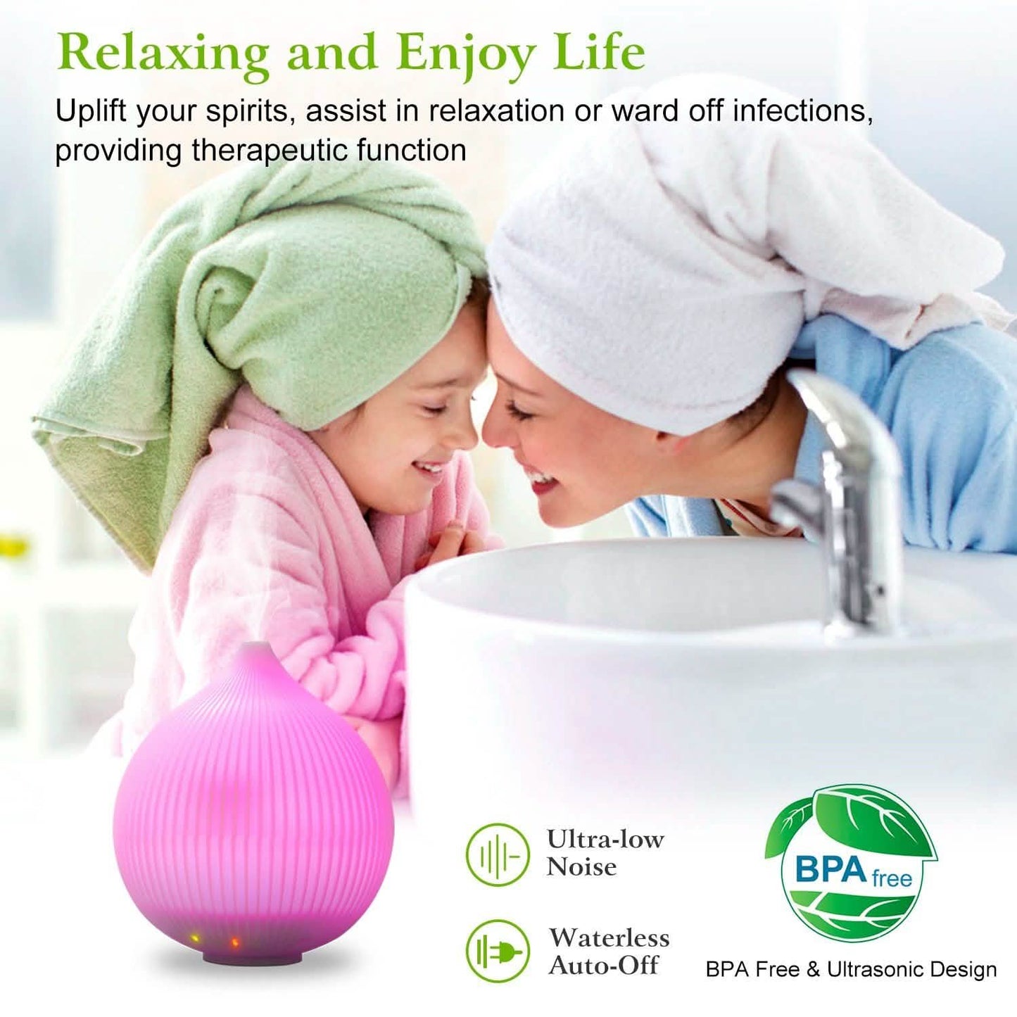 330ml Cool Mist Humidifier with 7 Color LED Lights DailySale