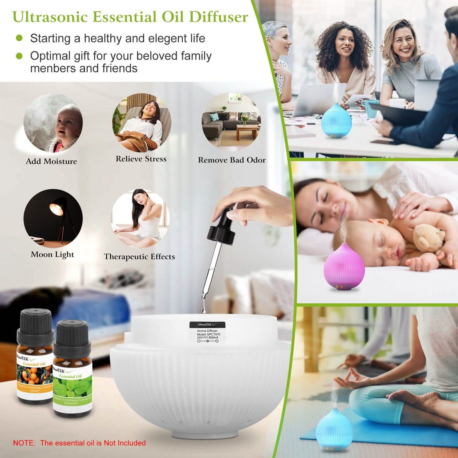 330ml Cool Mist Humidifier with 7 Color LED Lights DailySale
