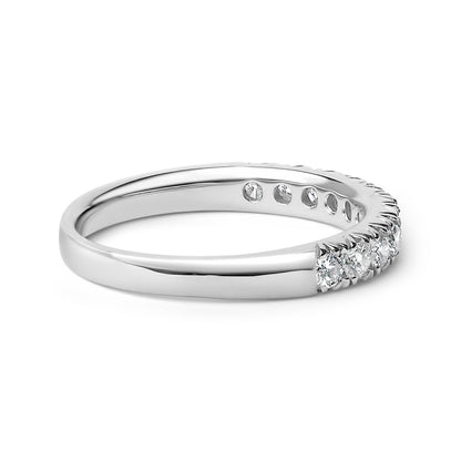14K White Gold 1/2 Cttw Round Diamond 11 Stone Classic Band Bids.com