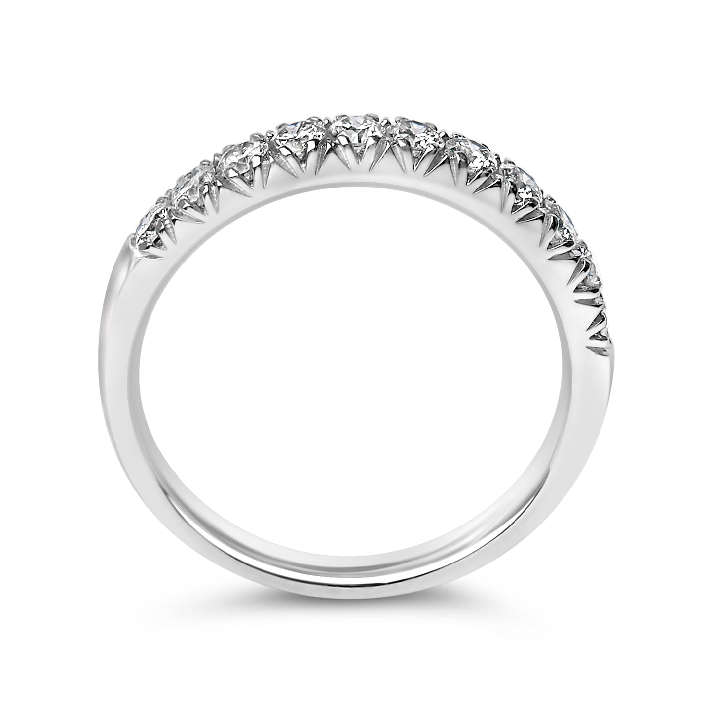 14K White Gold 1/2 Cttw Round Diamond 11 Stone Classic Band Bids.com