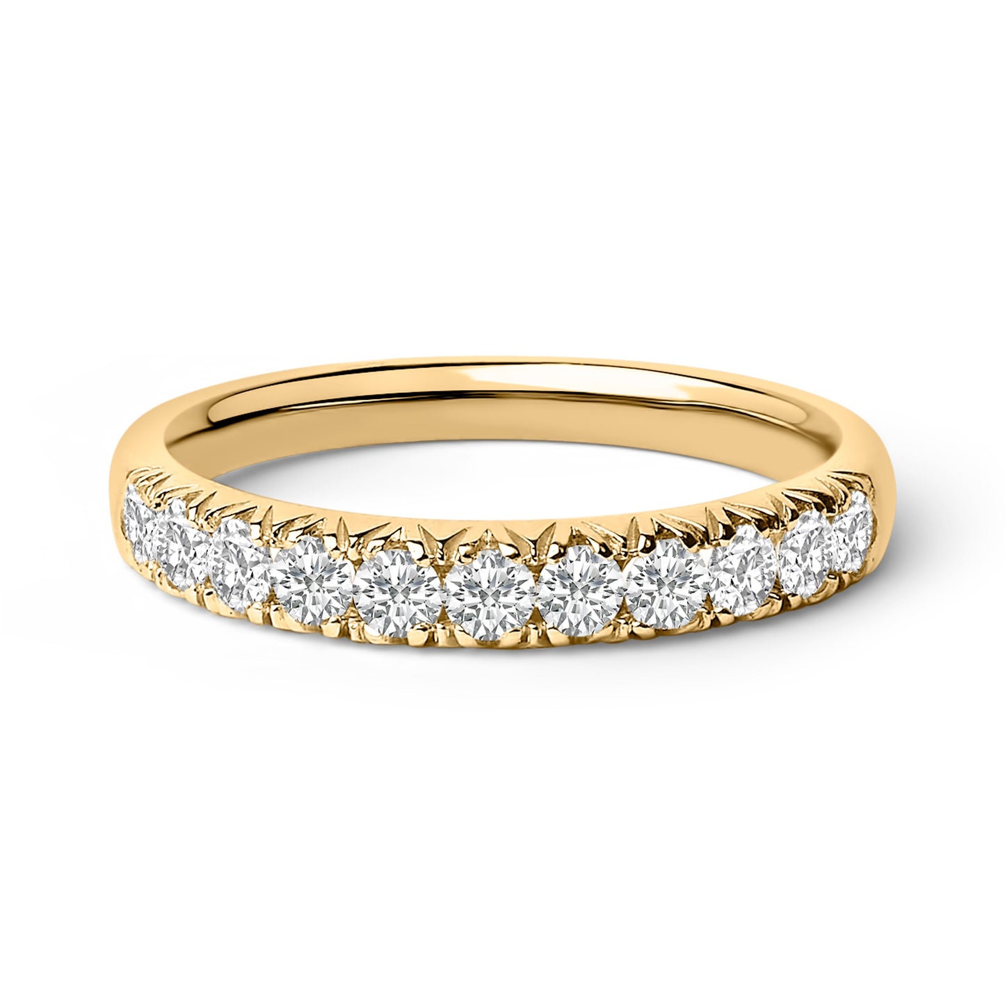 14K White Gold 1/2 Cttw Round Diamond 11 Stone Classic Band Bids.com