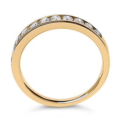 14K Yellow Gold 1/2 Cttw Round Diamond 11 Stone Channel Set Band Bids.com