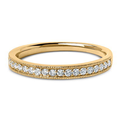 14K Yellow Gold 1/4 Cttw Round Diamond Milgrain Wedding Band (I-J Color, SI2-I1 Clarity) - Size 6.5 Bids.com
