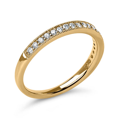 14K Yellow Gold 1/4 Cttw Round Diamond Milgrain Wedding Band (I-J Color, SI2-I1 Clarity) - Size 6.5 Bids.com
