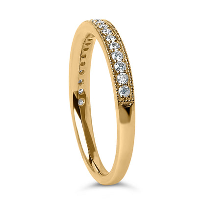 14K Yellow Gold 1/4 Cttw Round Diamond Milgrain Wedding Band (I-J Color, SI2-I1 Clarity) - Size 6.5 Bids.com