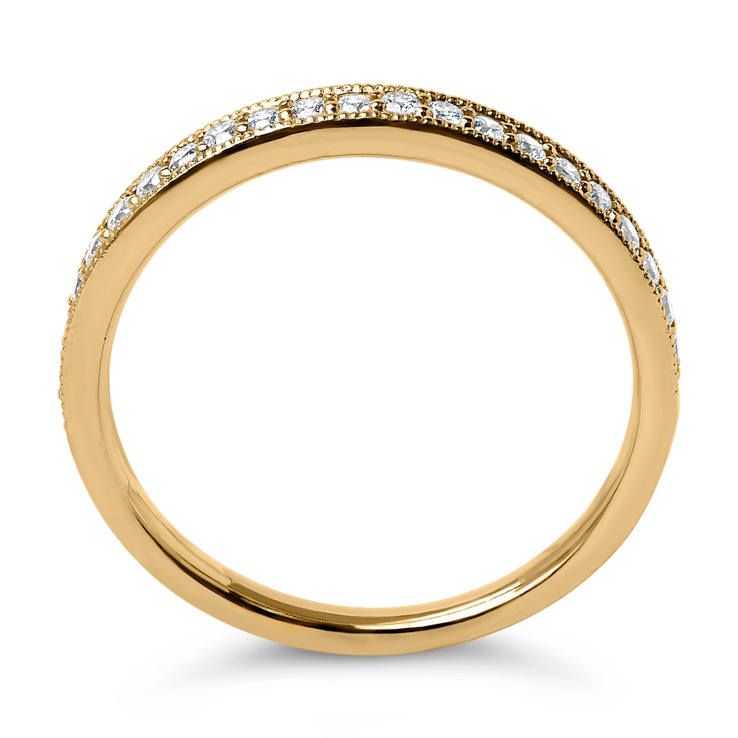 14K Yellow Gold 1/4 Cttw Round Diamond Milgrain Wedding Band (I-J Color, SI2-I1 Clarity) - Size 6.5 Bids.com