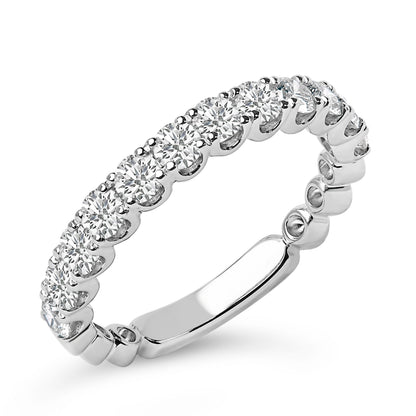 14K White Gold 1.00 Cttw Round Diamond Prong Set Wedding Band Bids.com