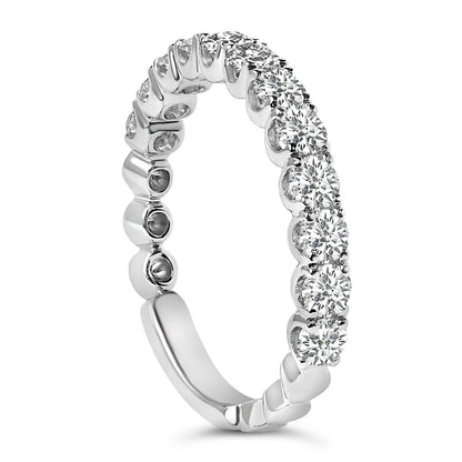 14K White Gold 1.00 Cttw Round Diamond Prong Set Wedding Band Bids.com