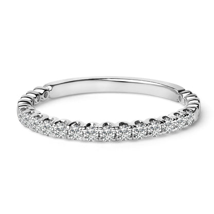 14K White Gold 1/4 Cttw Round Diamond Prong Set Wedding Band Bids.com