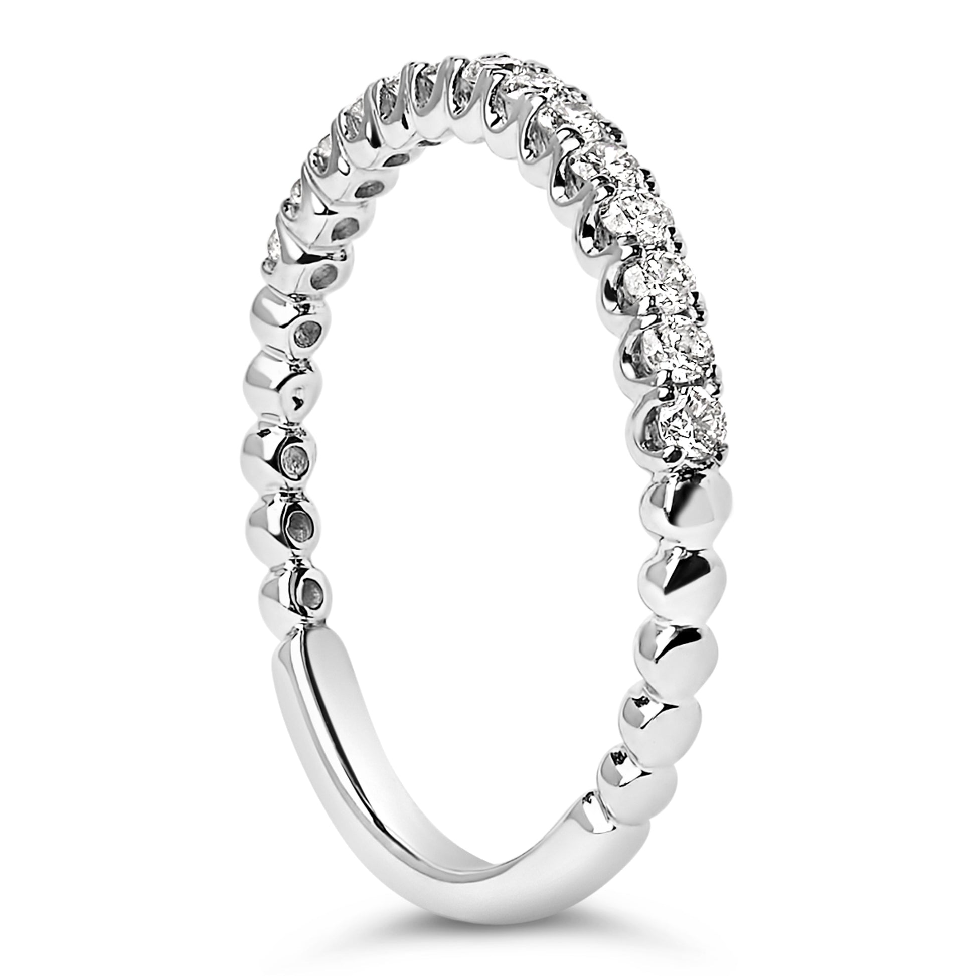 14K White Gold 1/4 Cttw Round Diamond Prong Set Wedding Band Bids.com