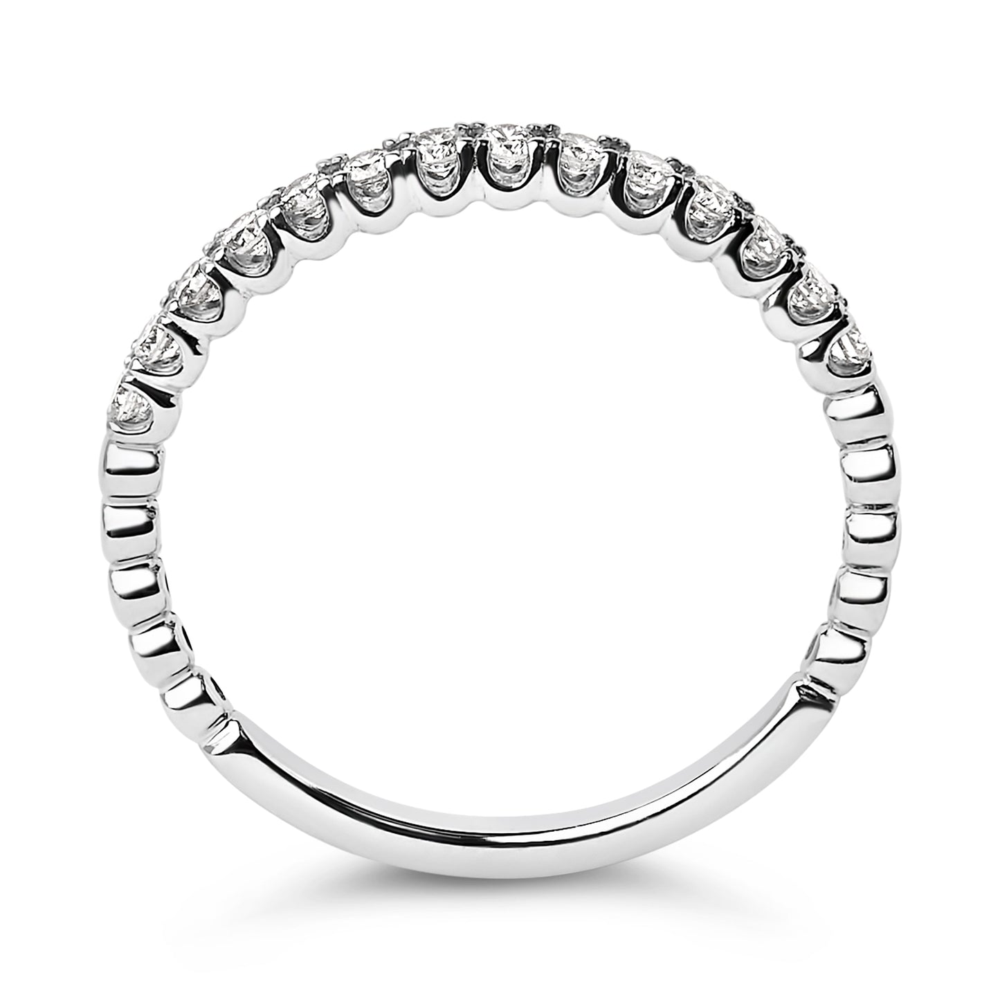 14K White Gold 1/4 Cttw Round Diamond Prong Set Wedding Band Bids.com
