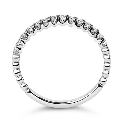 14K White Gold 1/4 Cttw Round Diamond Prong Set Wedding Band Bids.com