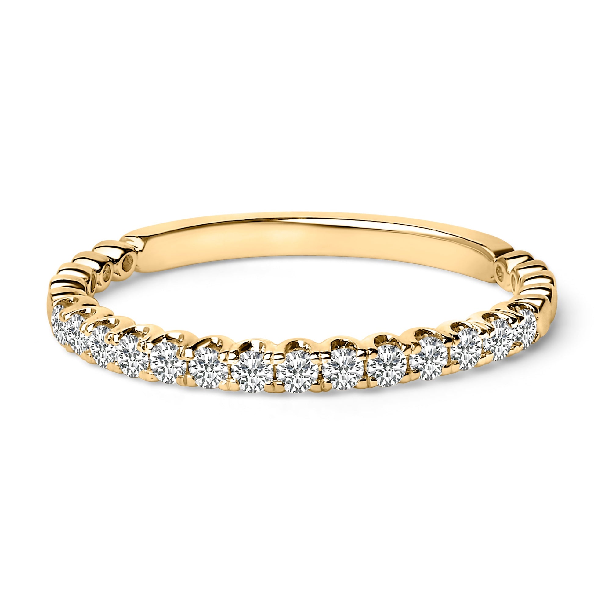 14K White Gold 1/4 Cttw Round Diamond Prong Set Wedding Band Bids.com