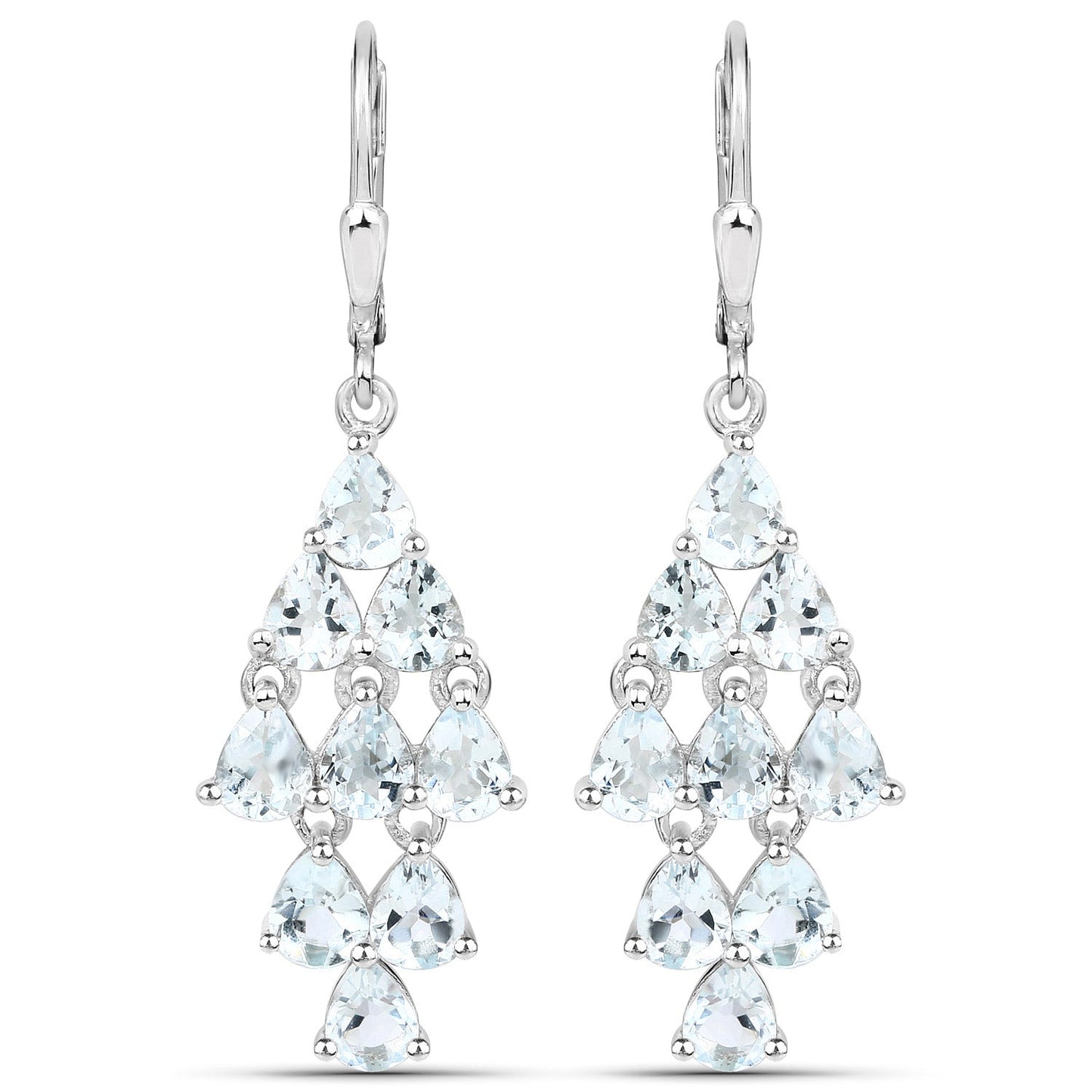 3.96 Carat Genuine Aquamarine .925 Sterling Silver Earrings Bids.com