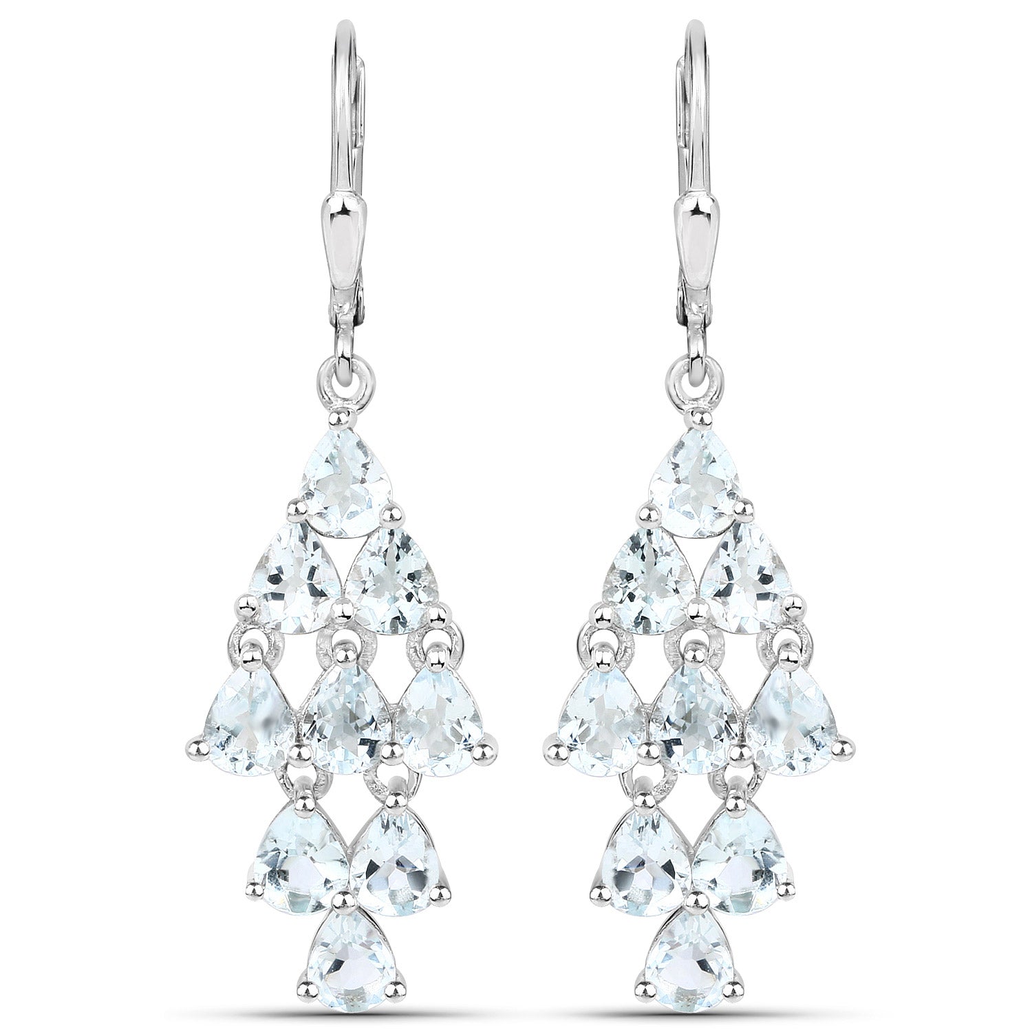 3.96 Carat Genuine Aquamarine .925 Sterling Silver Earrings Bids.com