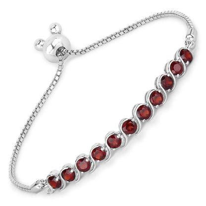 3.30 Carat Genuine Garnet .925 Sterling Silver Bracelet Bids.com