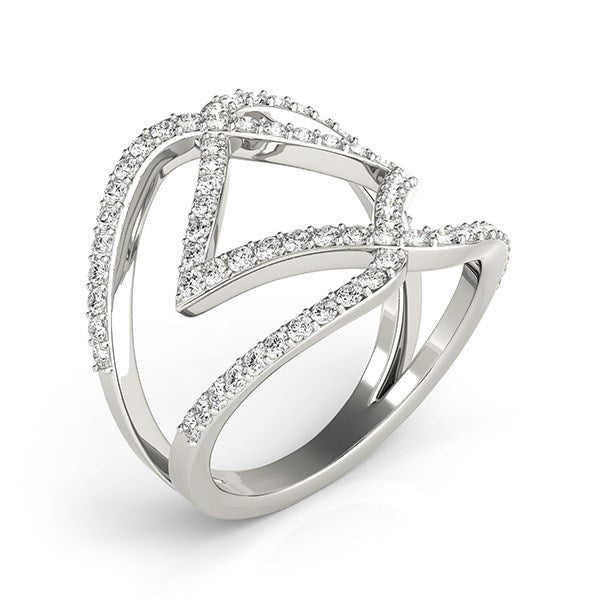 14k White Gold Entwined Design Diamond Dual Band Ring (3/4 cttw) Bids.com