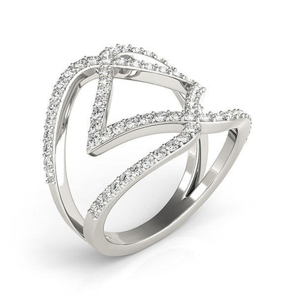 14k White Gold Entwined Design Diamond Dual Band Ring (3/4 cttw) Bids.com