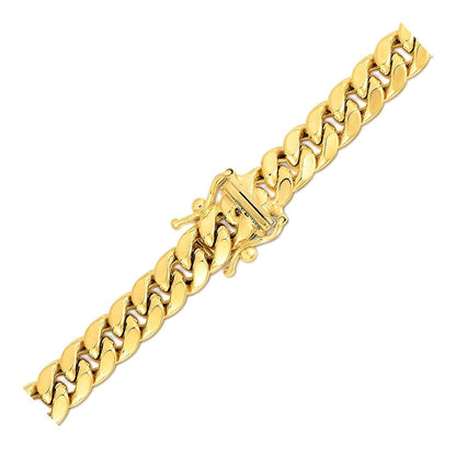 6.65mm 10k Yellow Gold Semi Solid Miami Cuban Chain Bids.com