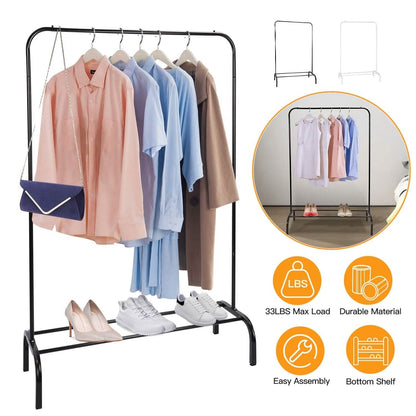 33Lbs Loading Garment Racks Freestanding with Bottom Shelf DailySale