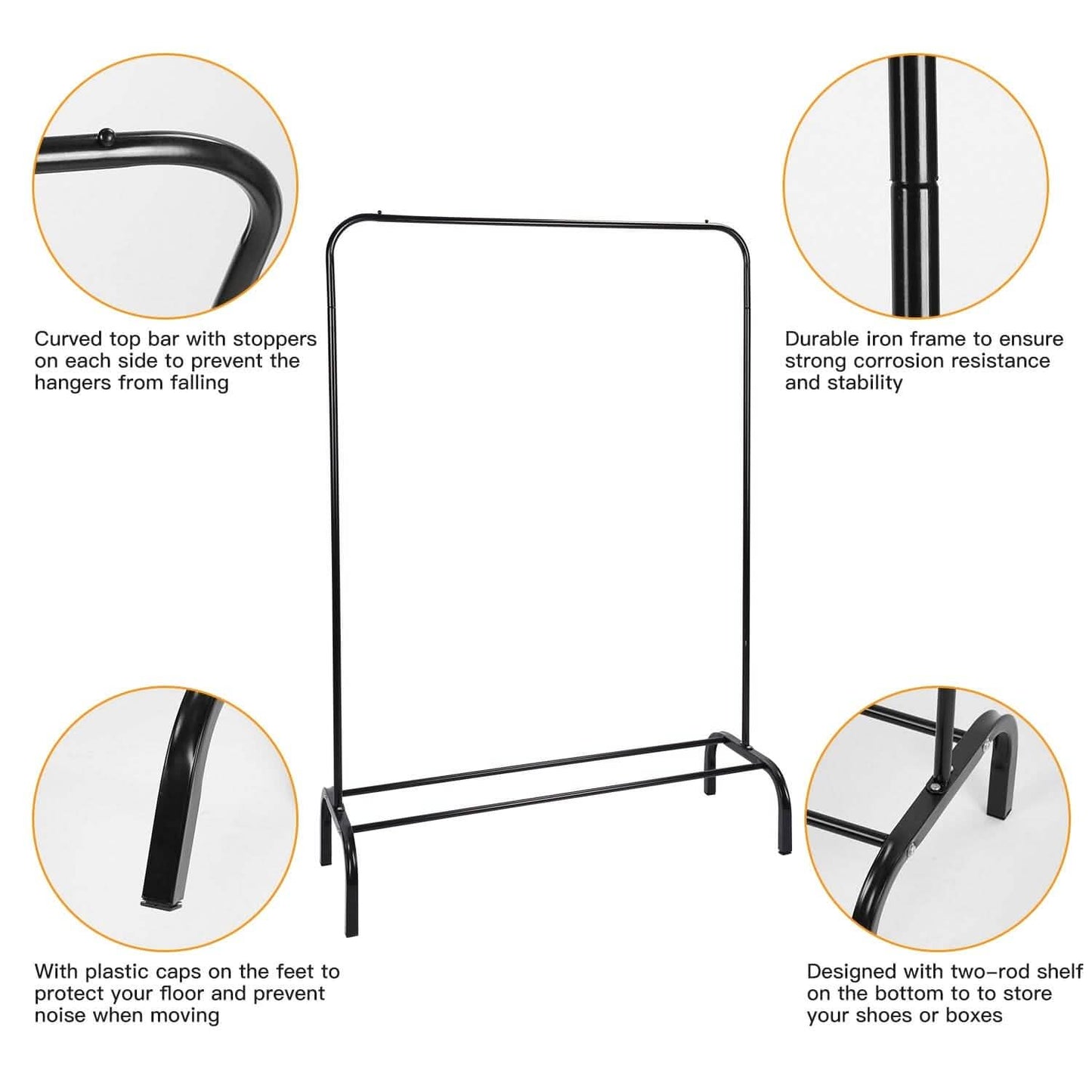 33Lbs Loading Garment Racks Freestanding with Bottom Shelf DailySale