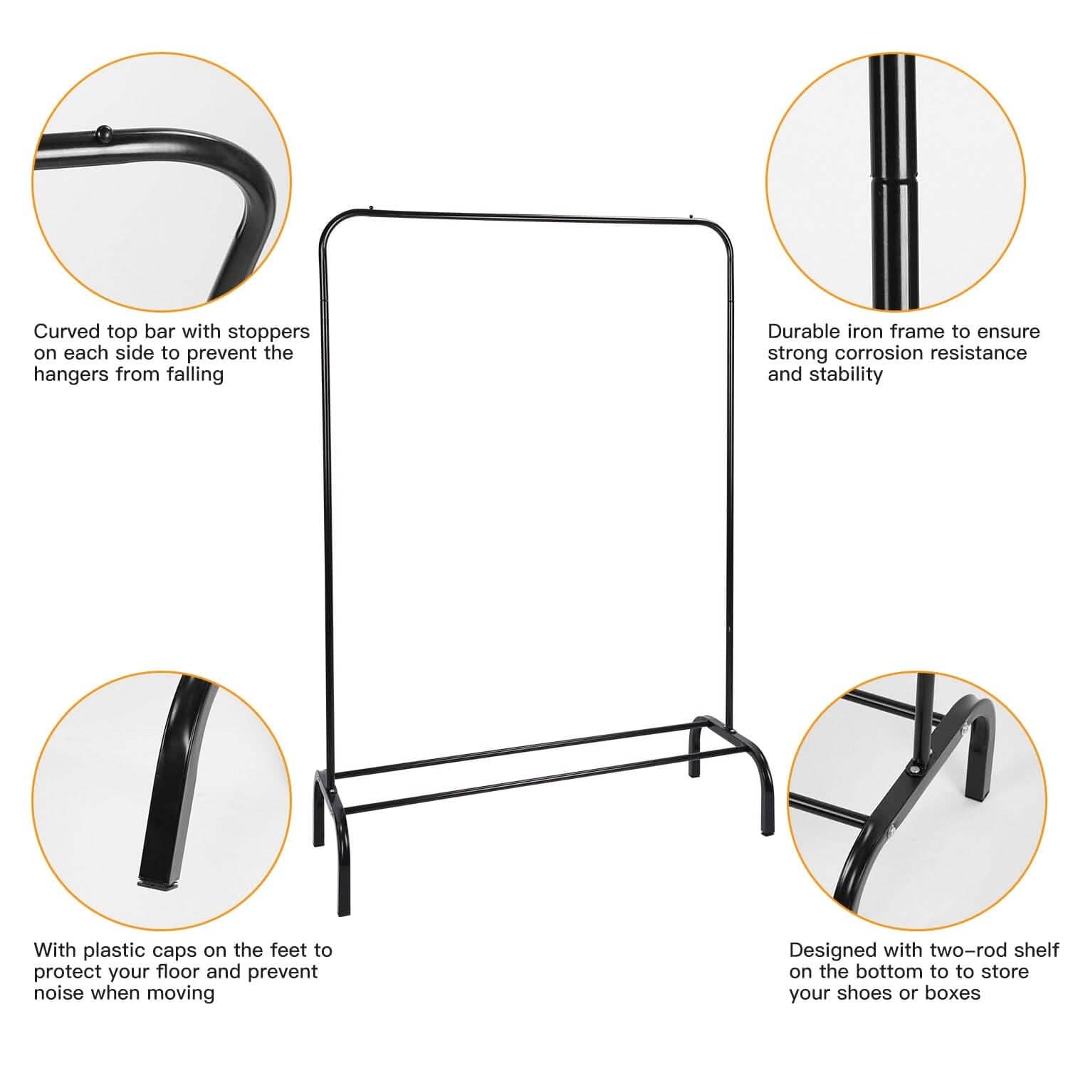 33Lbs Loading Garment Racks Freestanding with Bottom Shelf DailySale