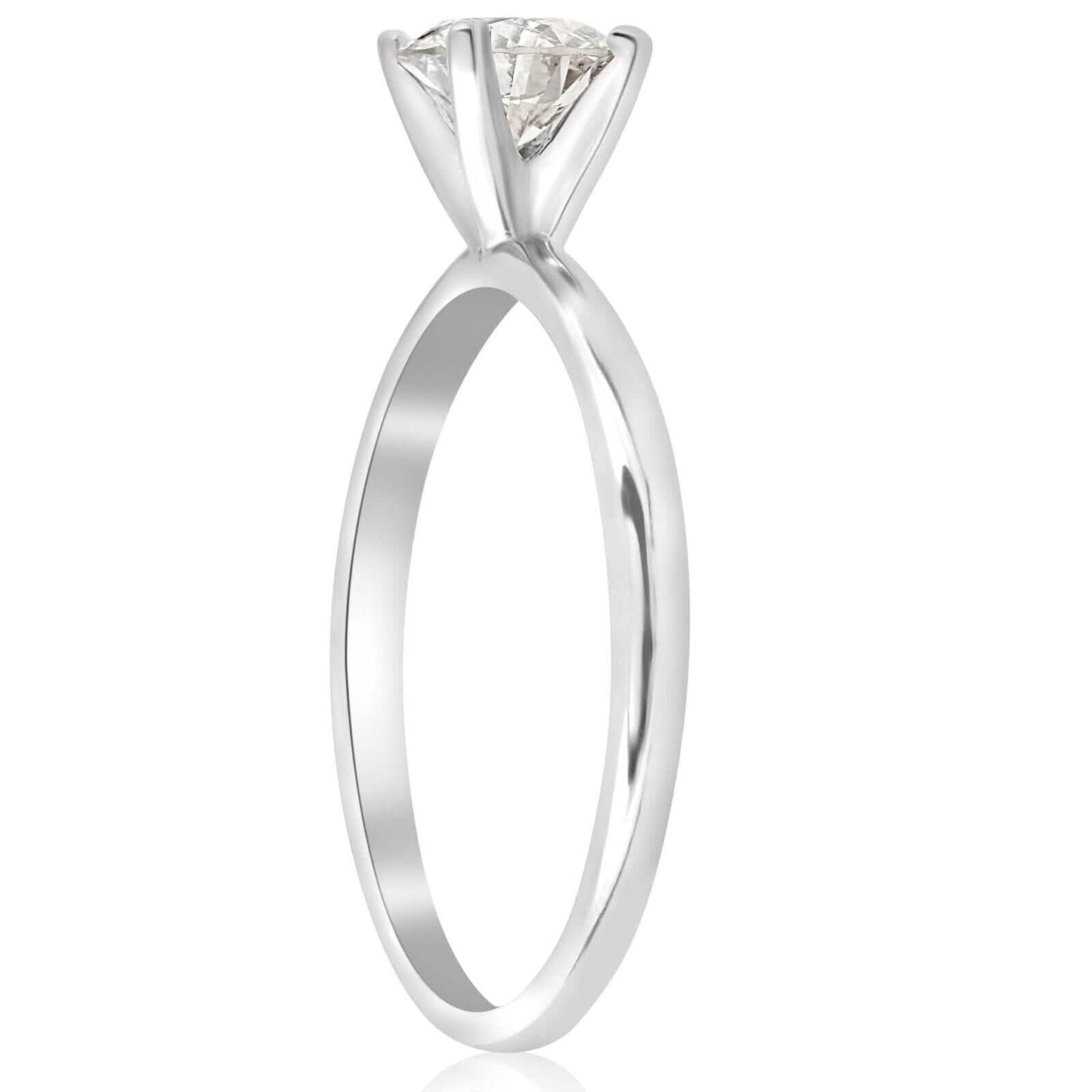3/4 Ct Round-Cut Natural Diamond Solitaire Engagement Ring 14k White Gold DailySale