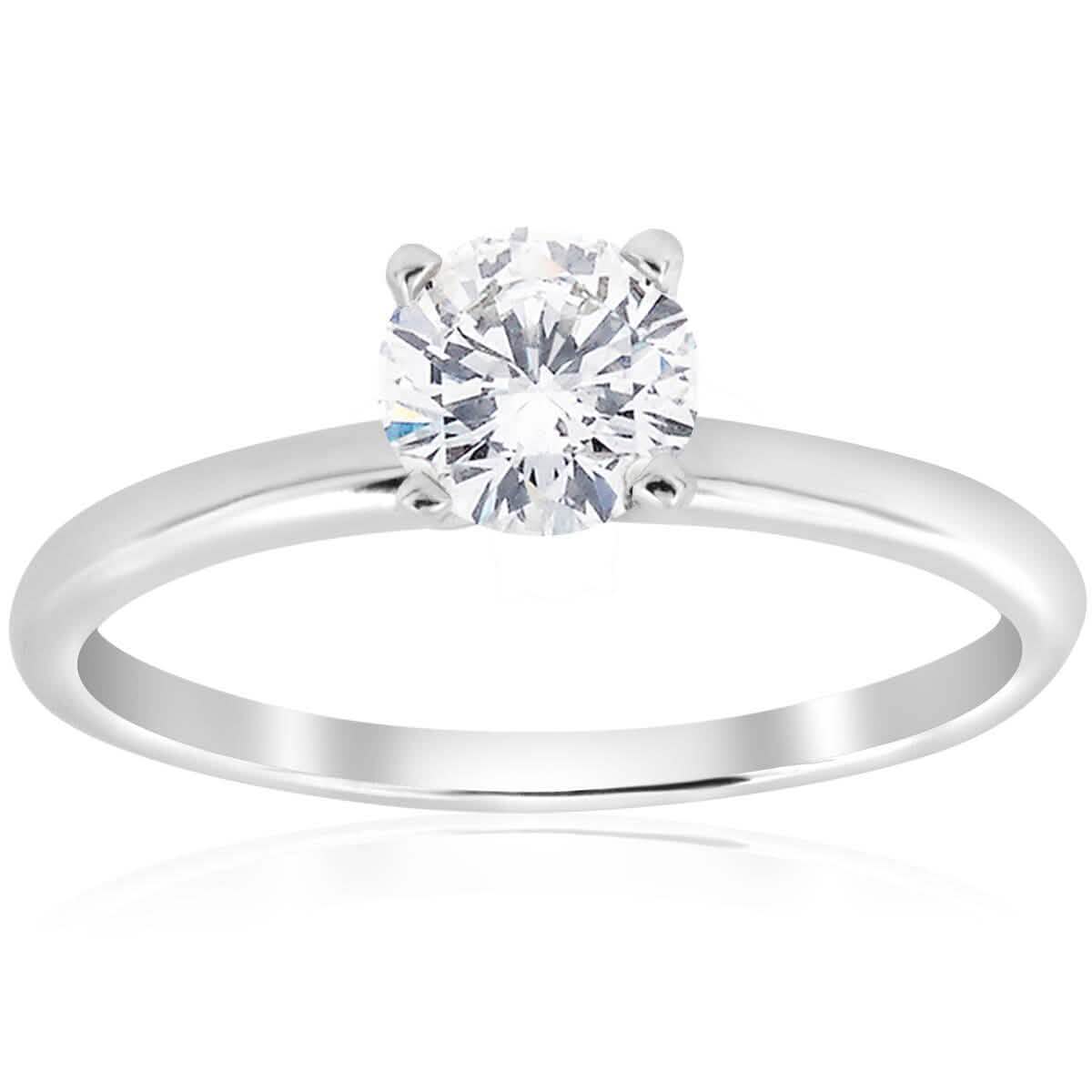 3/4 Ct Round-Cut Natural Diamond Solitaire Engagement Ring 14k White Gold DailySale