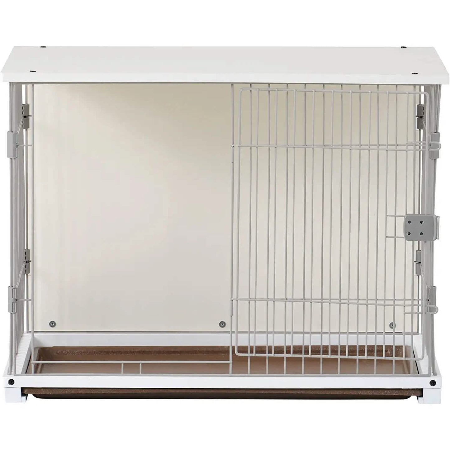 34" Long Elegant Wood Frame White Dog Cage DailySale