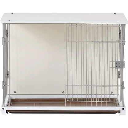 34" Long Elegant Wood Frame White Dog Cage DailySale