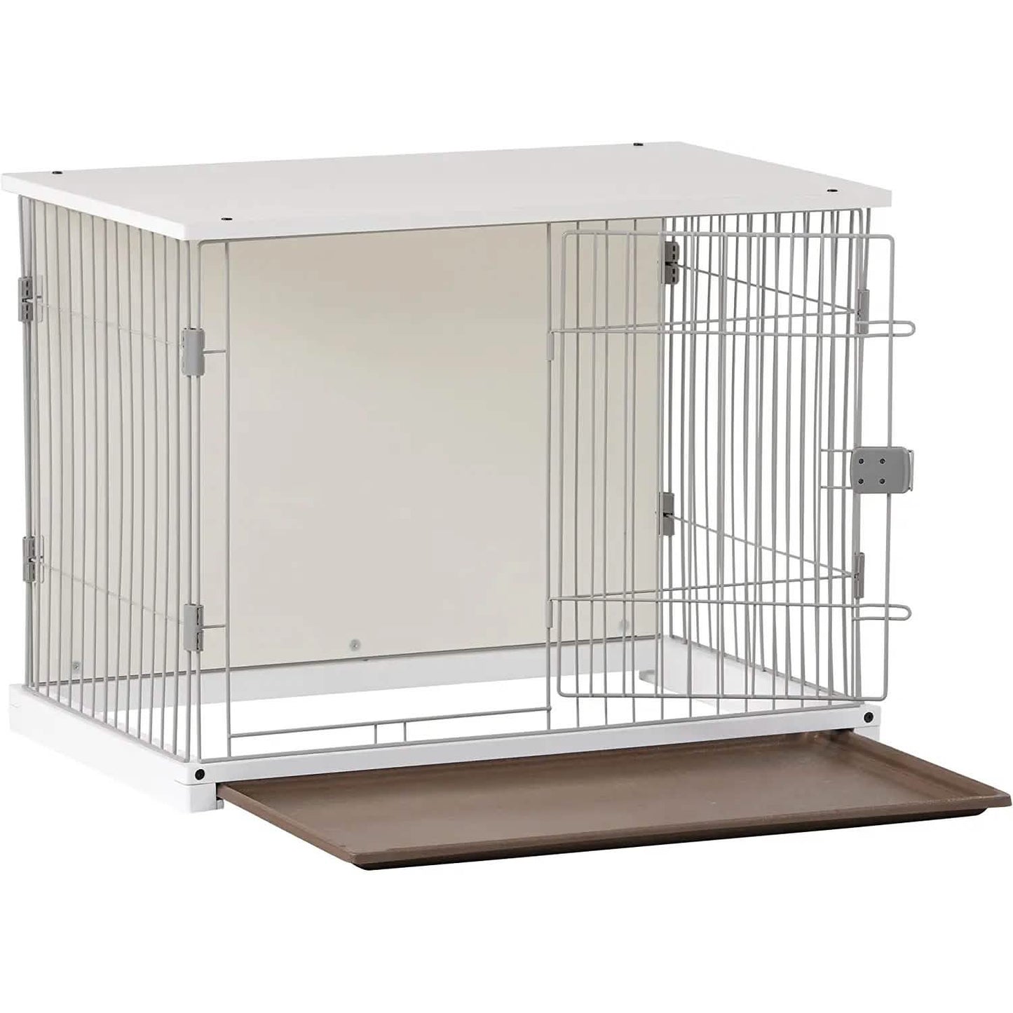34" Long Elegant Wood Frame White Dog Cage DailySale