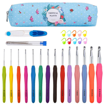 34-Piece Set: Aluminum Handle Crochet Hook Needles Knitting Tool DailySale