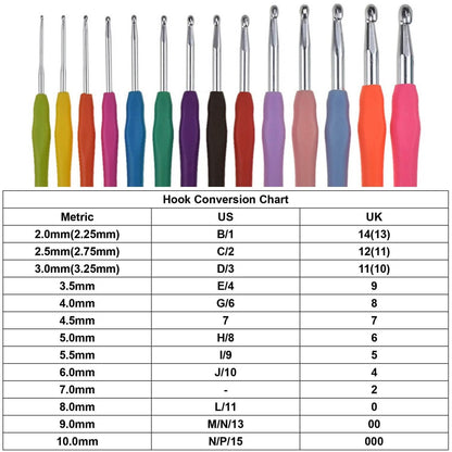 34-Piece Set: Aluminum Handle Crochet Hook Needles Knitting Tool DailySale