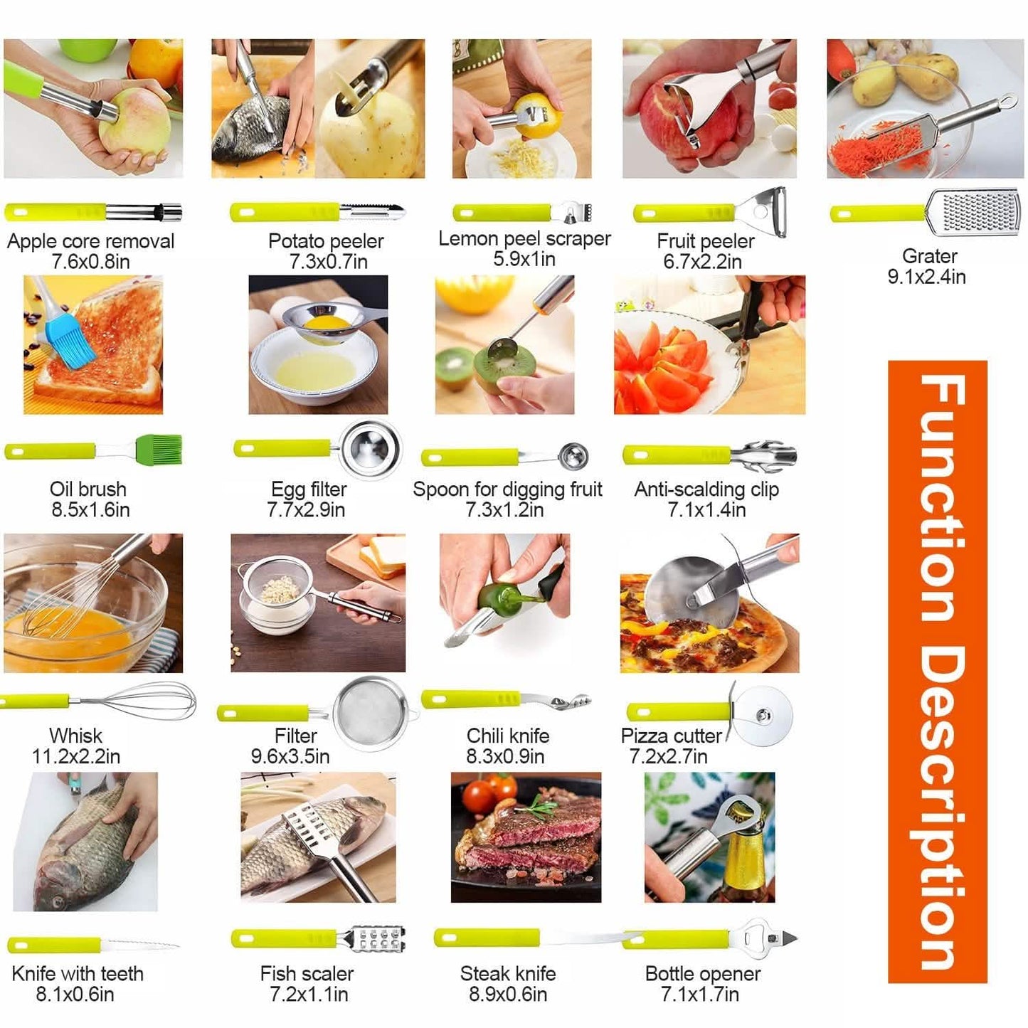 34-Pieces Set: Stainless Steel Kitchen Gadget Tools Set DailySale