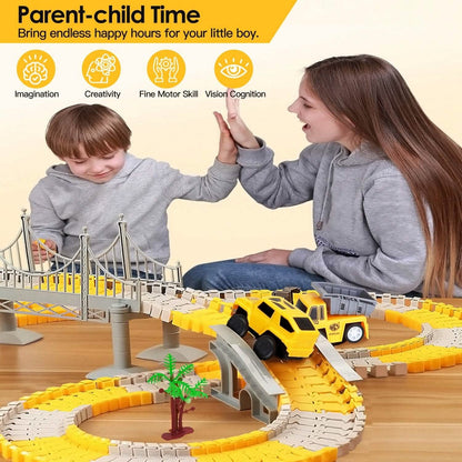 340-Piece: Construction Race Track Toy Set DailySale