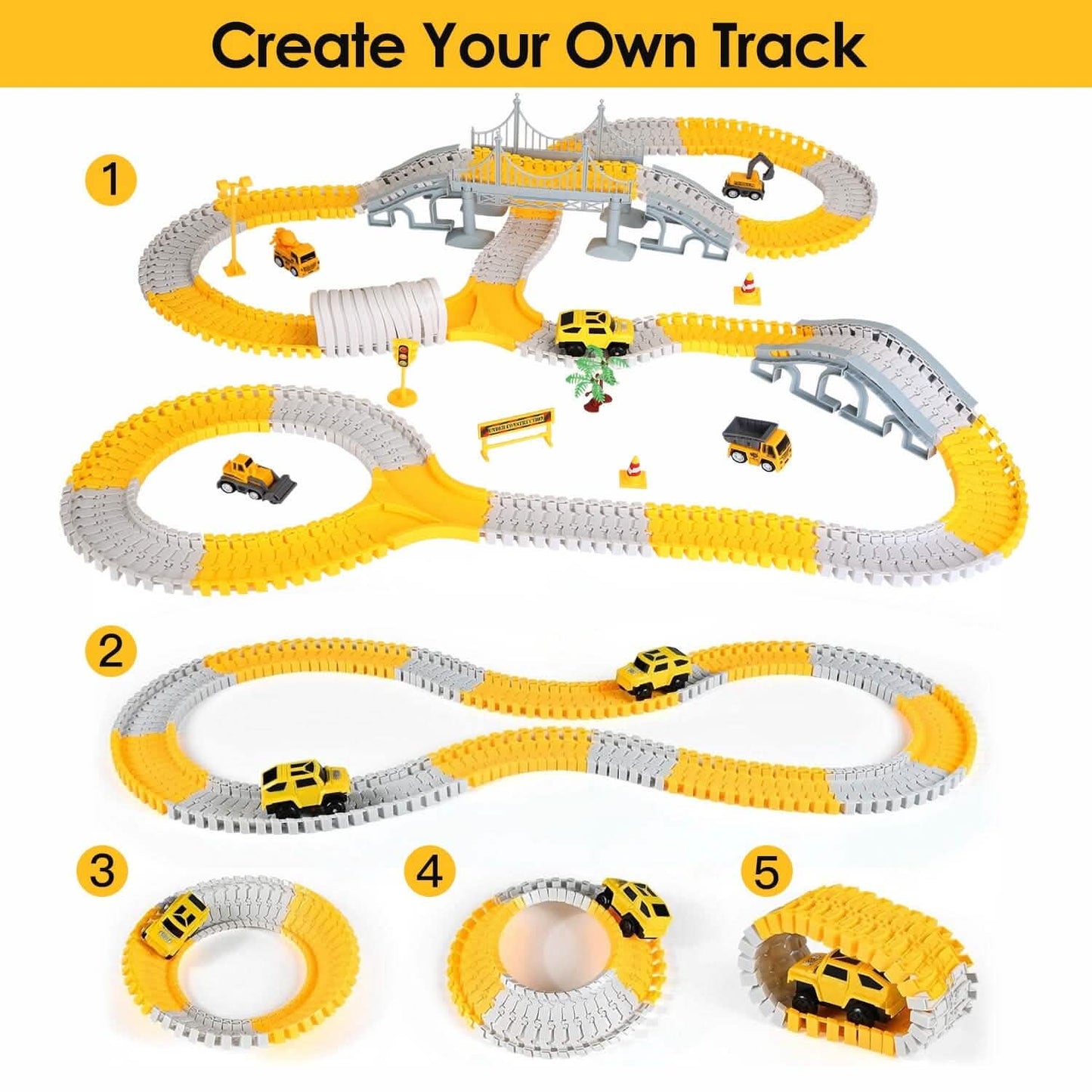 340-Piece: Construction Race Track Toy Set DailySale