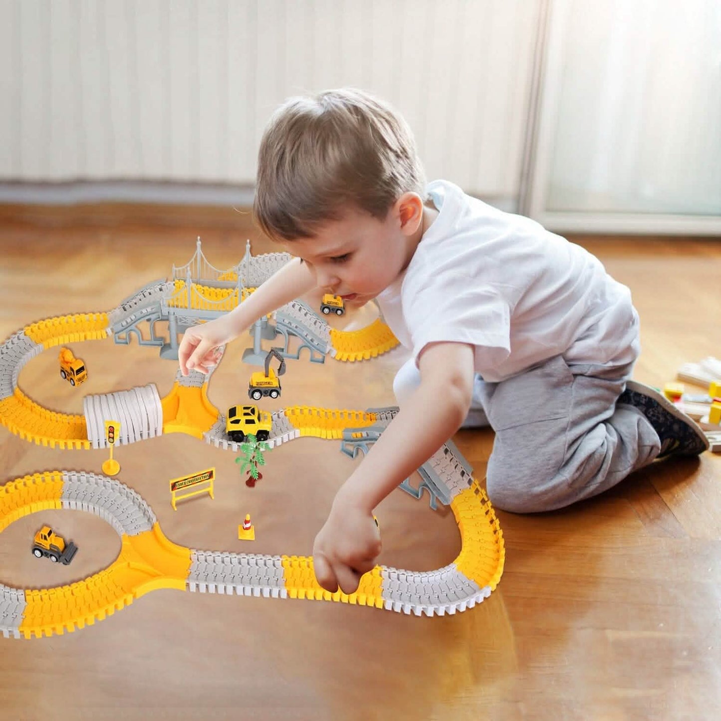 340-Piece: Construction Race Track Toy Set DailySale