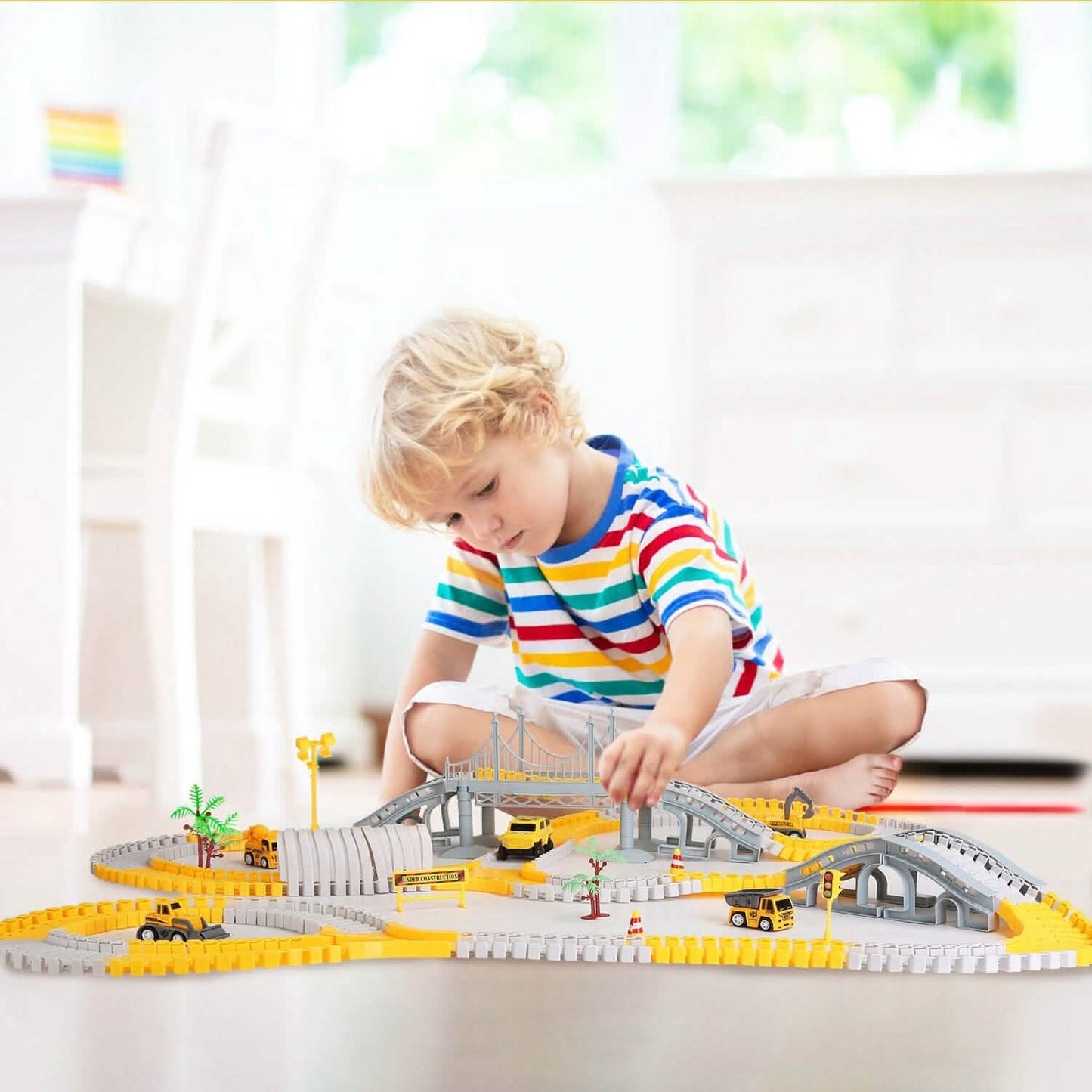 340-Piece: Construction Race Track Toy Set DailySale