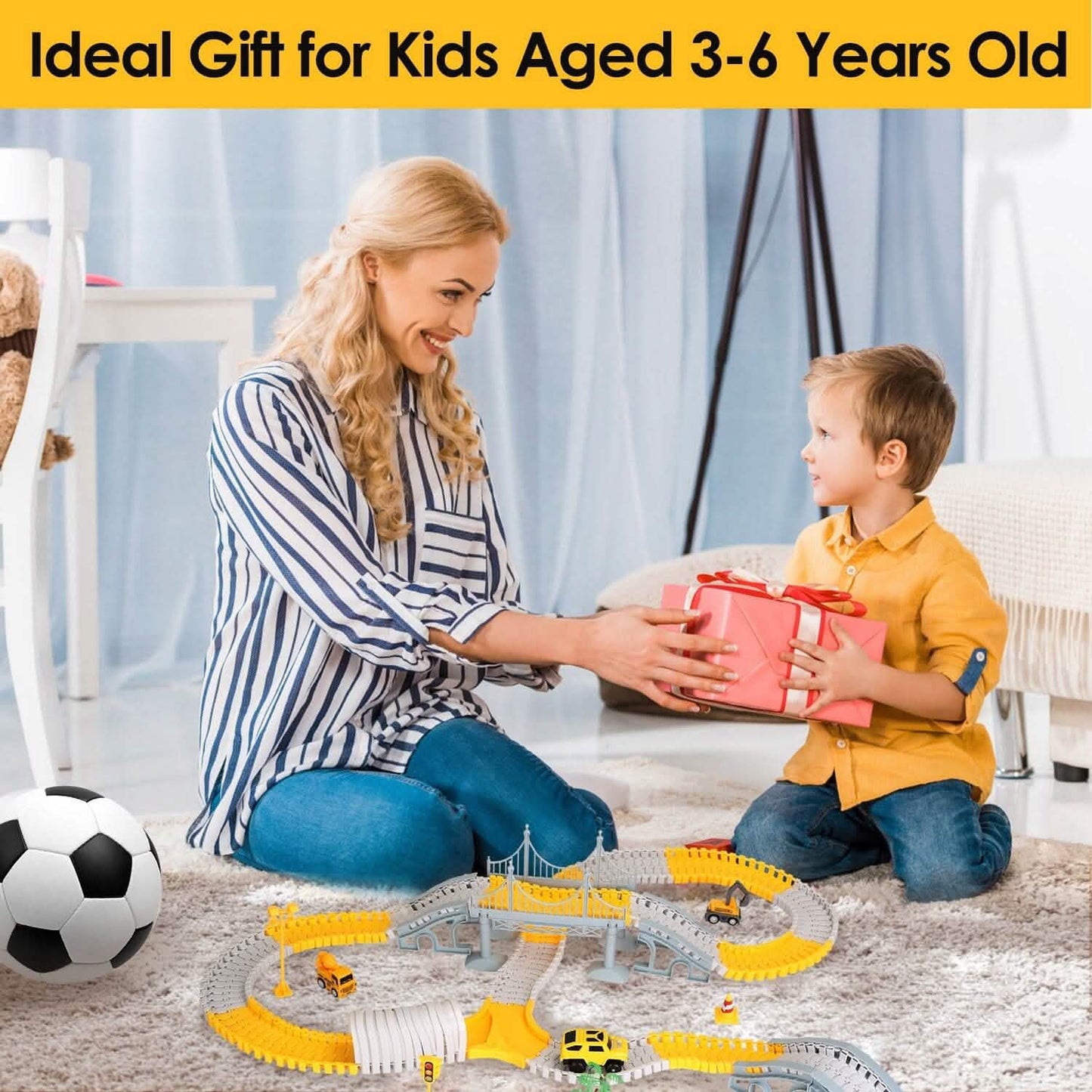 340-Piece: Construction Race Track Toy Set DailySale